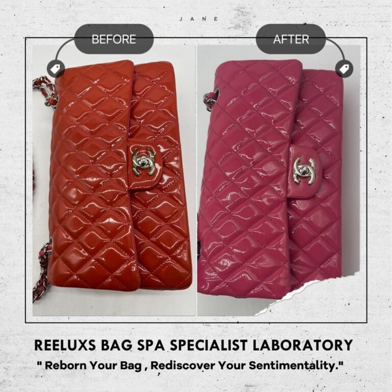Chanel Patent Classic Flap Leather OxidationPEACH PINK RESTORATION