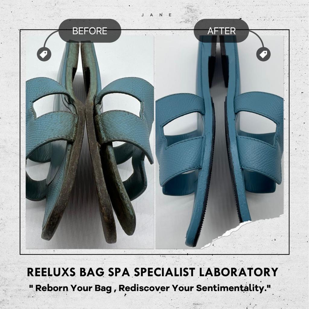 HERMES Oran Sandal Transformation With Refurbishment - Reeluxs Bag Spa  Specialist Singapore