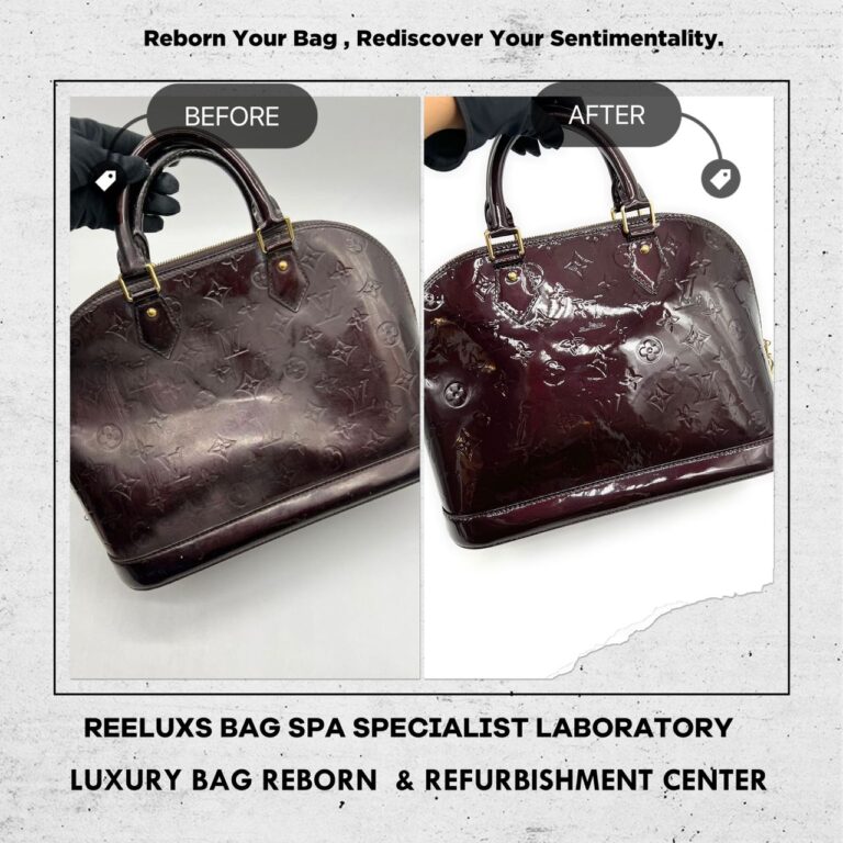 Louis Vuitton Patent Leather Handbag Mold Damaged Oxidation Patent Leather Restoration