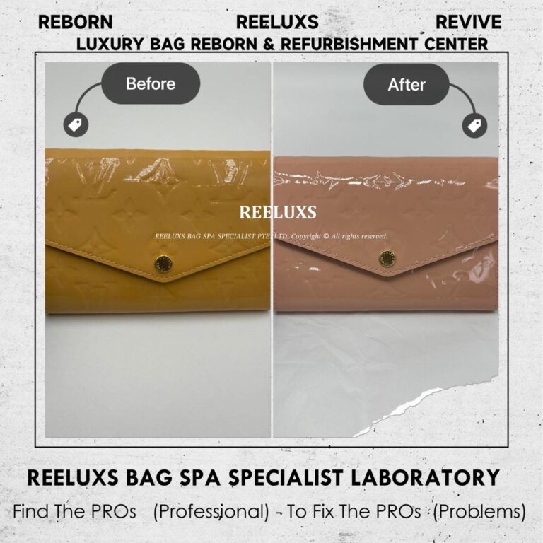 Louis Vuitton Leather Wallet Patent Color Oxidation  Refurishment