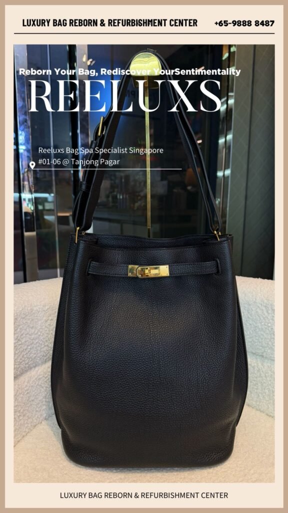 So Kelly Bucket Bag Togo leather Color Faded Leather Scratches Change to… — frame 2