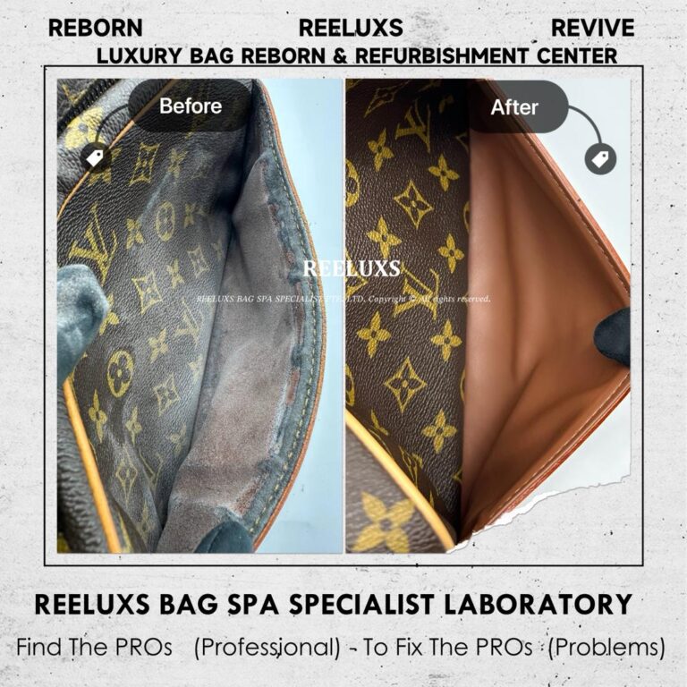 Louis Vuitton REPORTER SHOULDER BAG MONOGRAM CANVAS WITH VECHETTA LEATHER INNER LINNING OXIDATION DAMAGE LEATHER BLACK MARK STAINS REFURBISHMENT