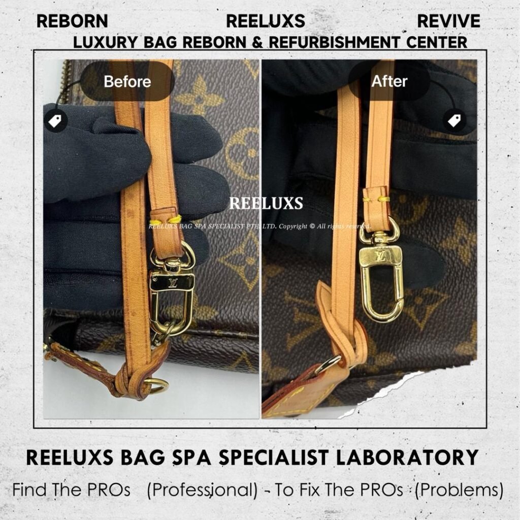 POCHETTE MONOGRAM CANVAS WITH VACHETTA LEATHER PULLER BROKEN LEATHER OXIDATION — frame 2