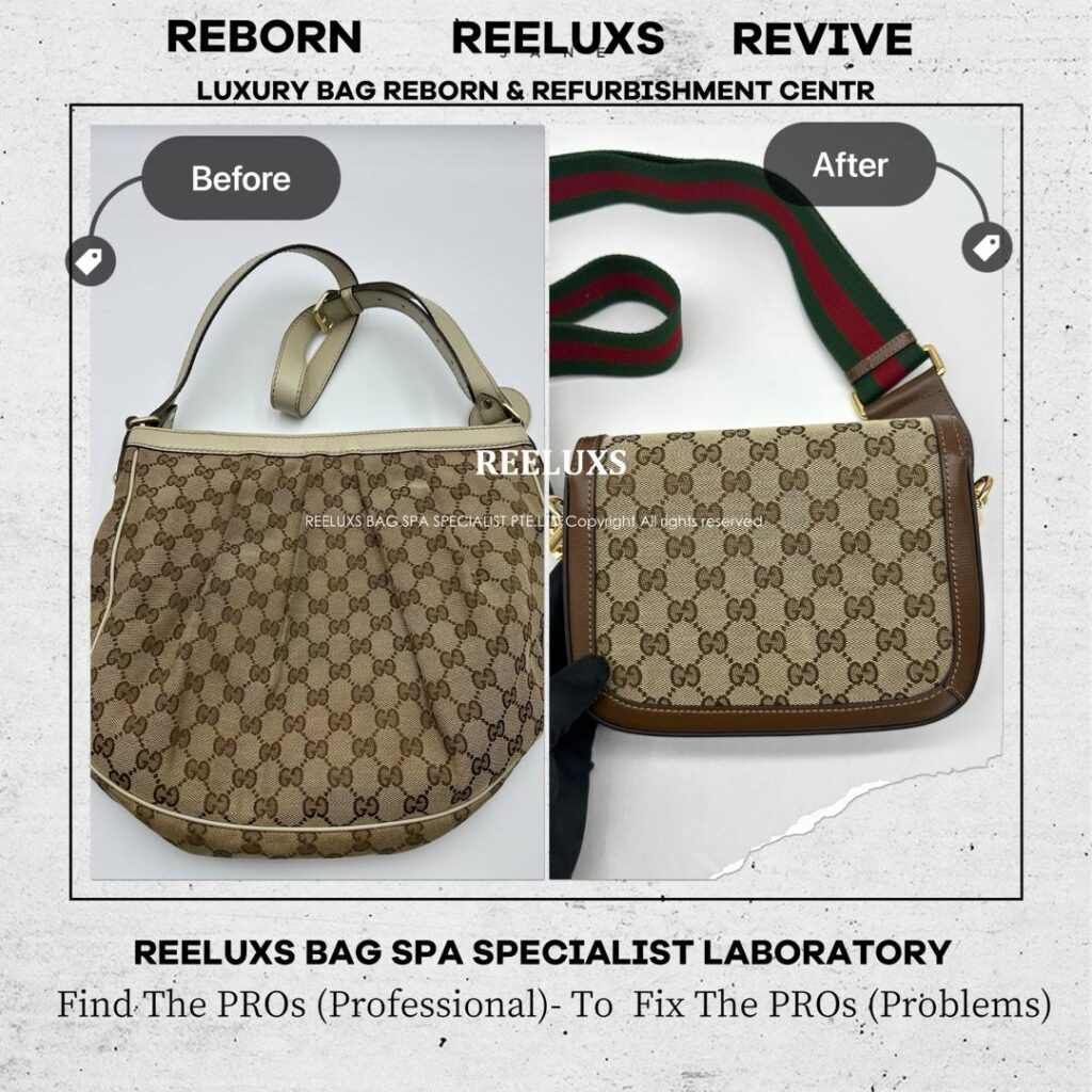 GG CANVAS SHOULDER BAG DESIGN CUSTOMISATION TO GUCCI HORSEBIT 1955 GG SUPREME… — frame 2