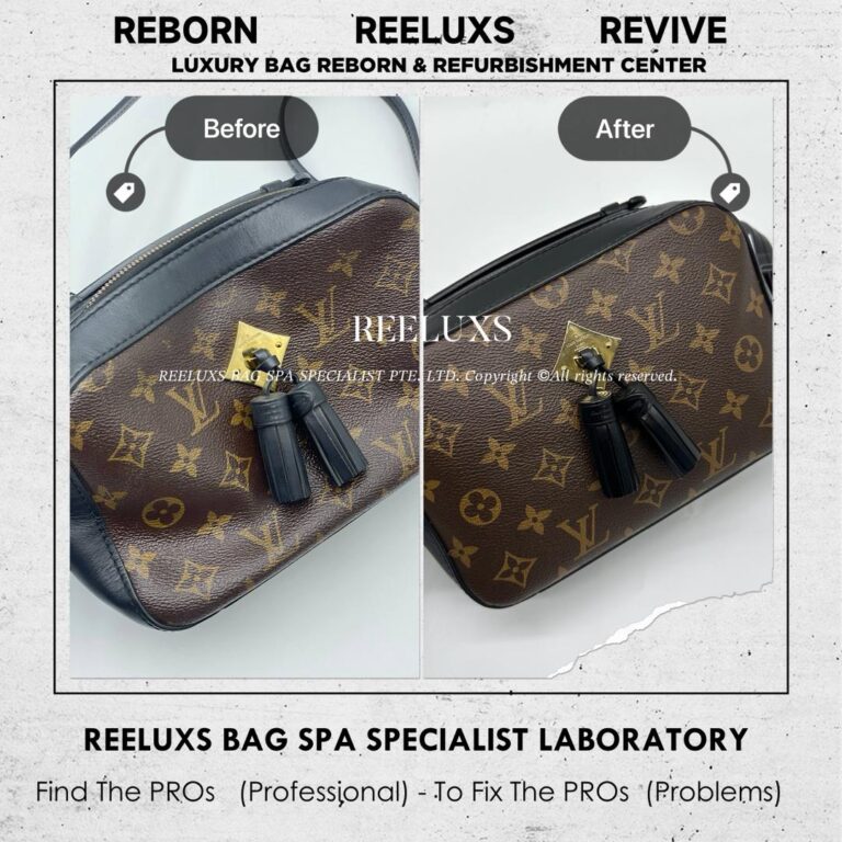 Louis Vuitton SAINTONGE MONOGRAM CANVAS WITH BLACK LEATHER CANVAS OXIDATION LEATHER FADED PULLER BROKEN REFURBISHMENT
