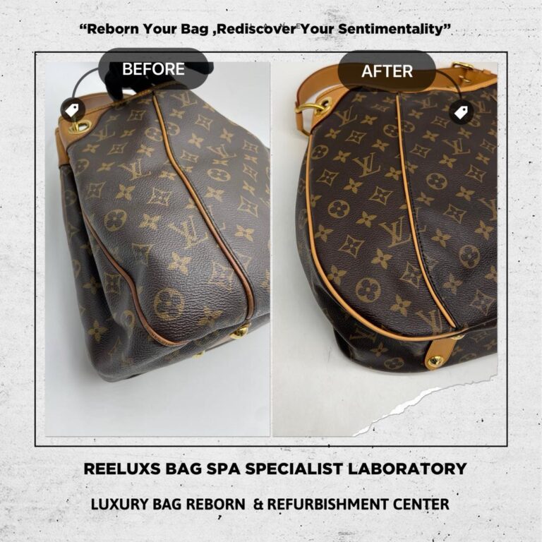 Louis Vuitton GALLIERA MONOGRAM CANVAS WITH VACHETTA LEATHER HEAVY BLACK MARK STAINS REFURBISHMENT