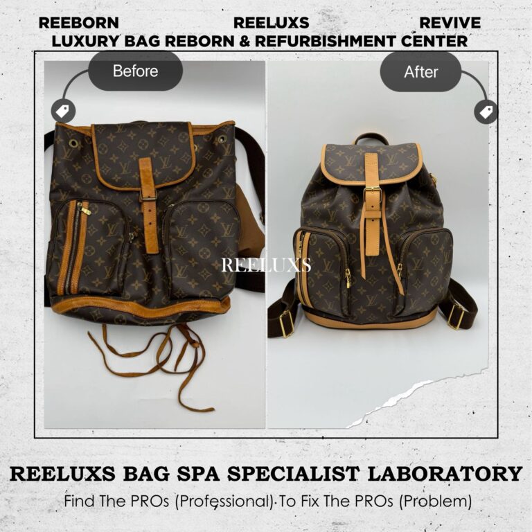 Louis Vuitton MONOGRAM CANVAS BOSPHORE BACKPACK WITH VACHETTA LEATHER METAL TARNISH LEATHER BROKEN OXIDATION 24K GOLD PLATTING VACHETTA LEATHER REPLACEMENT