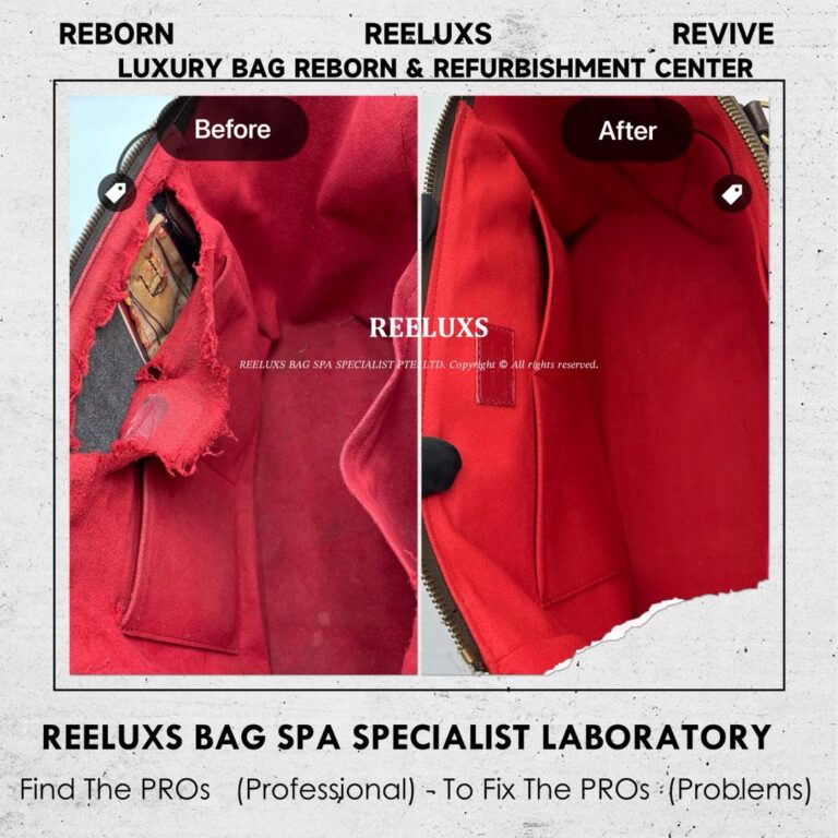 Louis Vuitton DAMIER CANVAS BELMONT TOTE BAG INNER LINNING BROKEN DAMAGE OIL EDGE DAMAGE INNER LINNING REPLACEMENT OIL EDGE REPAIRING