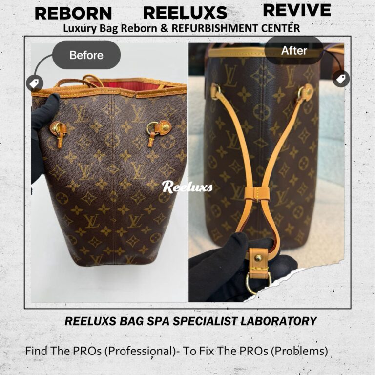 Louis Vuitton NEVERFULL MONOGRAM CANVAS WITH VACHETTA LEATHER BROKEN REFURBISHMENT