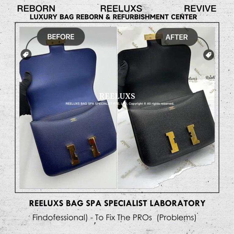 Hermès CONSTANCE EPSOM LEATHER BLUE ÉLECTRIQUE CHANGE TO BLACK COLOR