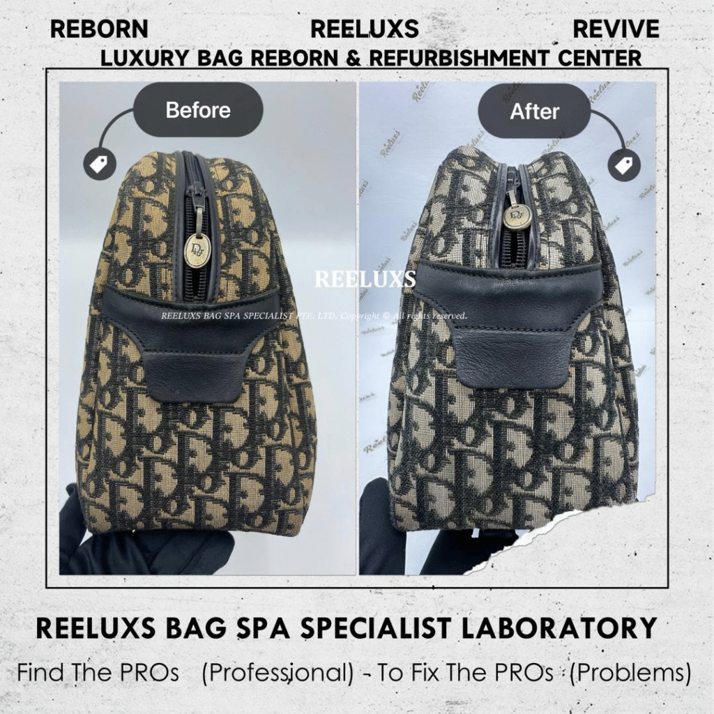 CHRISTIAN DIOR TROTTER BOSTON BAG METAL OXIDATION OIL EDGED DAMAGE FABRIC DISCOLORATION… — frame 2