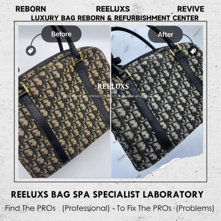 Christian Dior TROTTER BOSTON BAG METAL OXIDATION OIL EDGED DAMAGE FABRIC DISCOLORATION 24K GOLD PLATING OIL EDGED RESTORATION FABRIC RECOVER TREATMENT