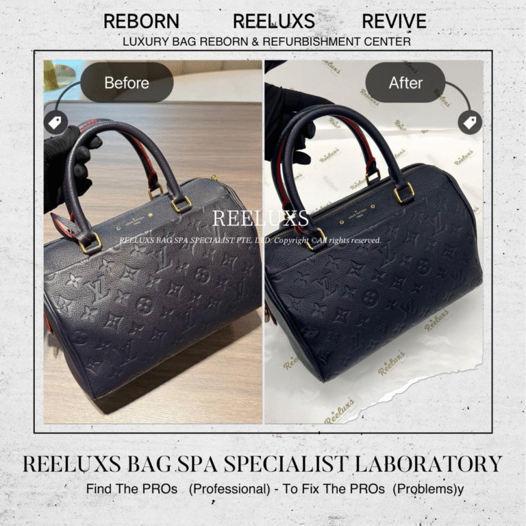 Louis Vuitton EMPREINTE LEATHER OIL EDGE CRACKED COLOR FADED OIL EDGE RESTORATION AND COLOR RESTORATION