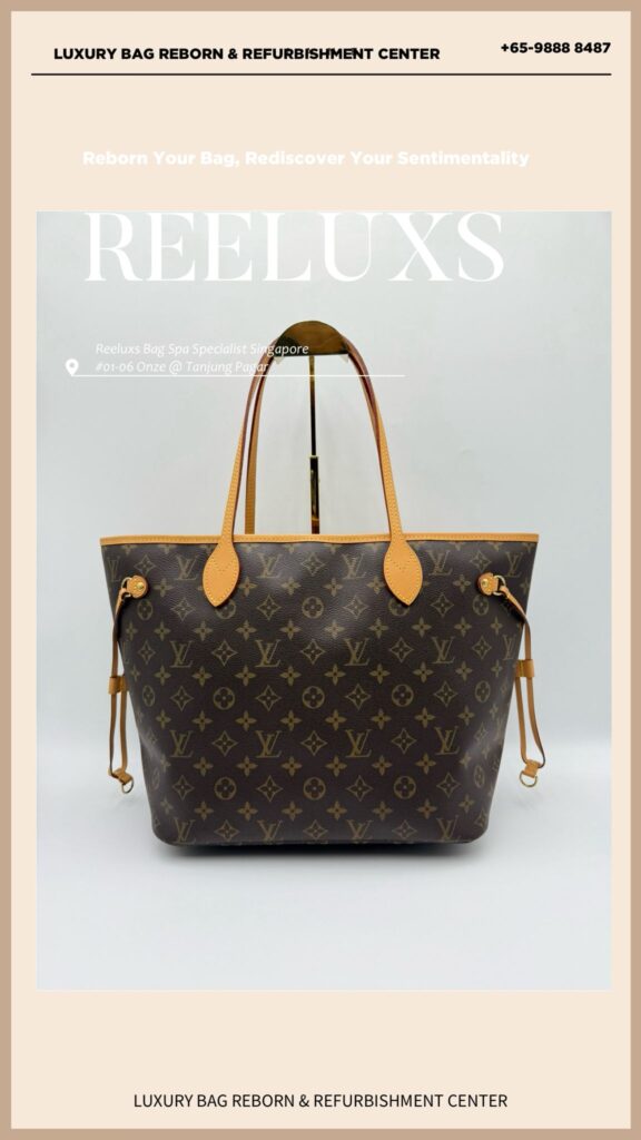 Neverfull Handbag Vachetta leather broken Drawstring broken Vachetta Replacement — frame 2