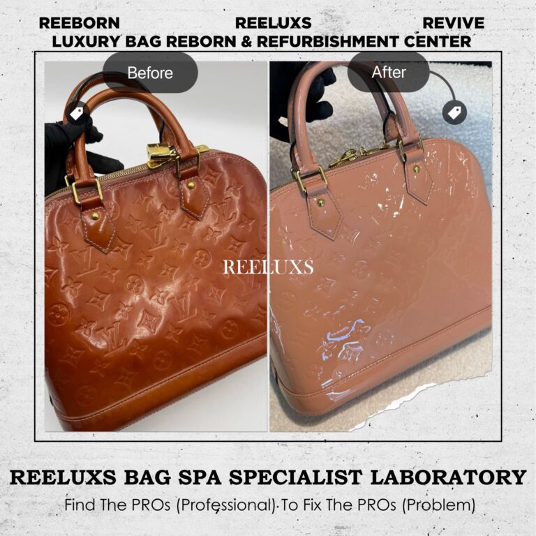 Louis Vuitton Alma Handbag Patent Leather Color Oxidation Patent leather Color Restoration