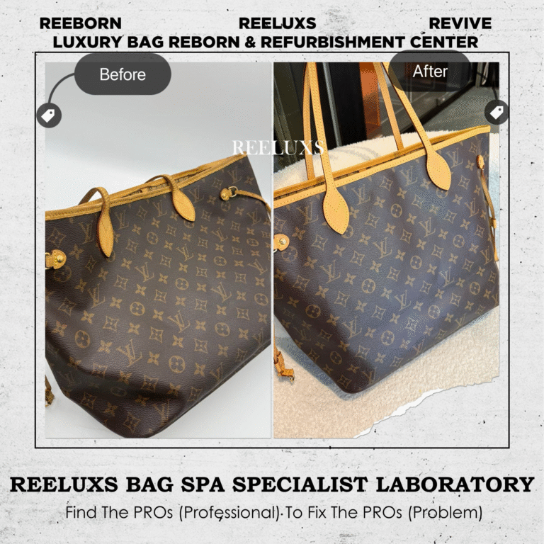 Louis Vuitton Neverfull Handbag Vachetta Damage Refurbishment