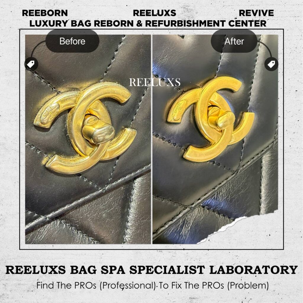 Coco Handle Bag Color Peeling Faded Gold Metal Tarnish Color Restoration 24K… — frame 1