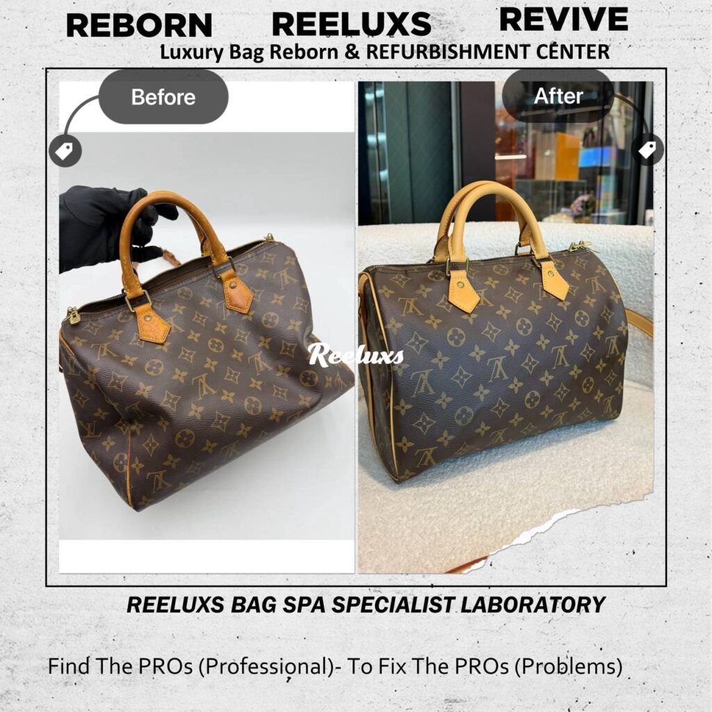 Speedy Bandoulière Monogram Bag Vachetta Leather Fully Stain Oxidation Vachetta Replacement — frame 1