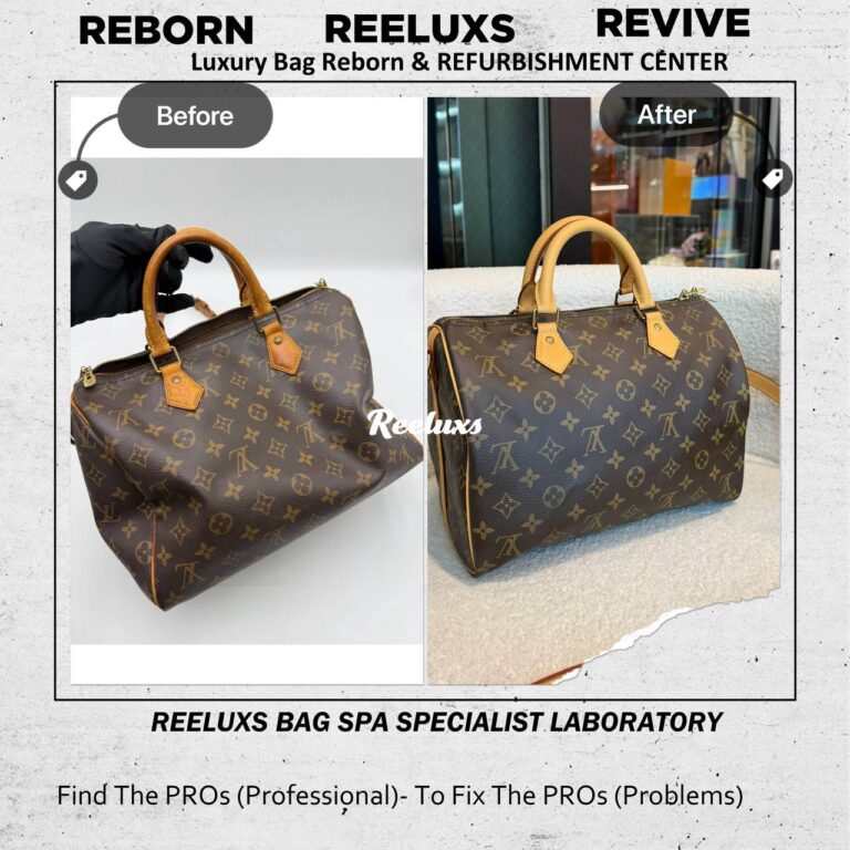 Louis Vuitton Speedy Bandoulière Monogram Bag Vachetta Leather Fully Stain Oxidation Vachetta Replacement Refurbishment