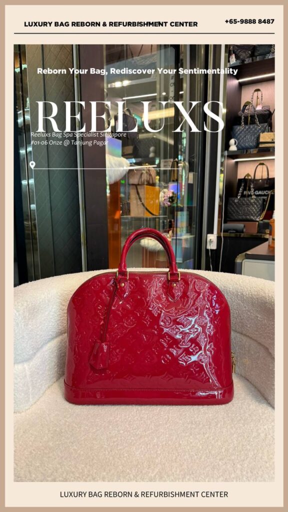 Alma Vernis Bag Patent Leather Sticky Black Mark Stain Patent Color Restoration… — frame 2