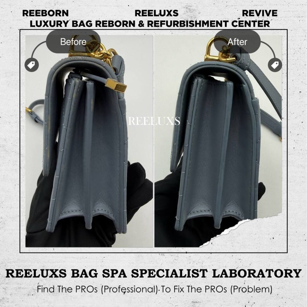 Caro Small Flap Bag Metal Scratches Oil Edged Yellowish 24K Gold Plating… — frame 3