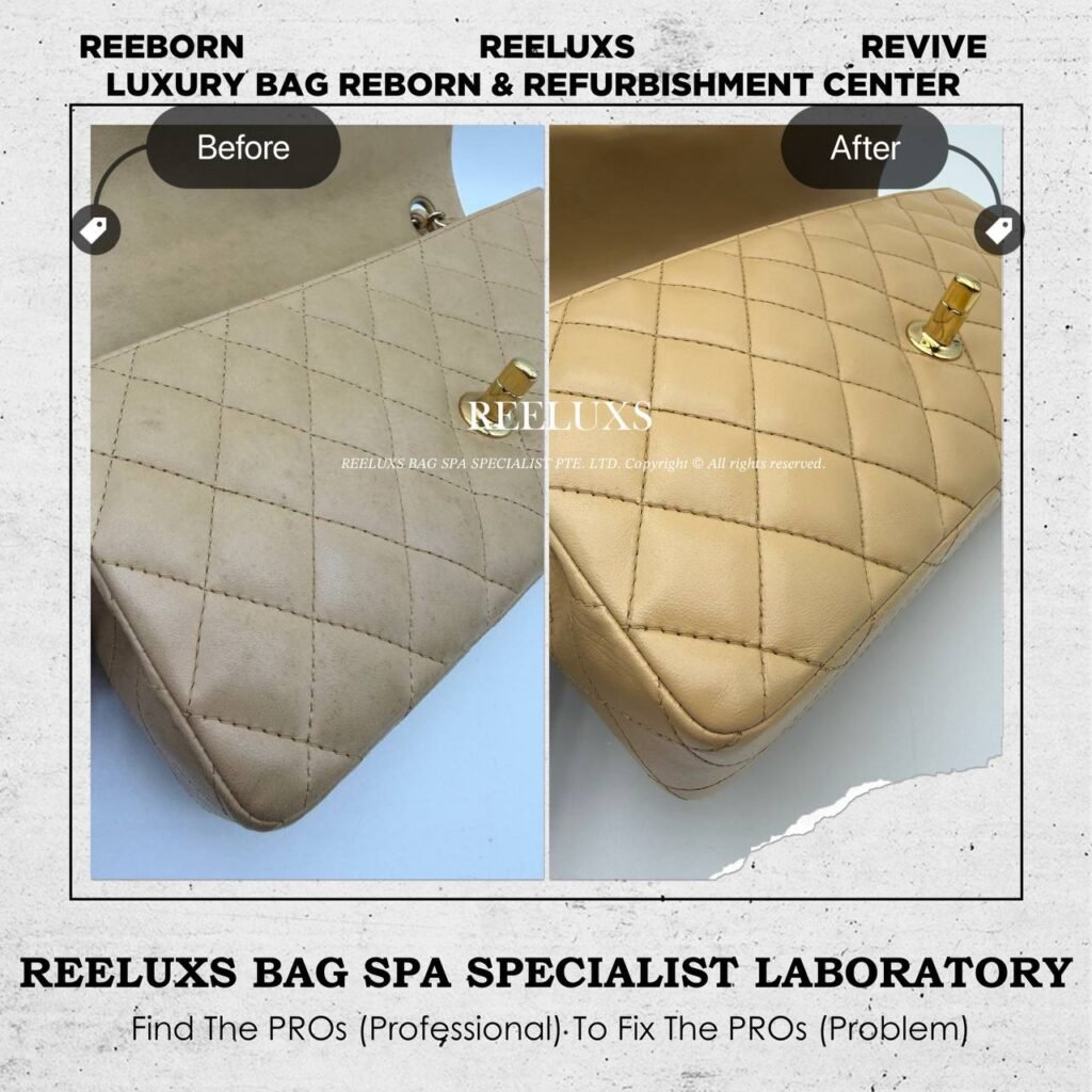 Classic Flap Beige Lambskin Mold Spot Oxidation Color Faded — frame 4