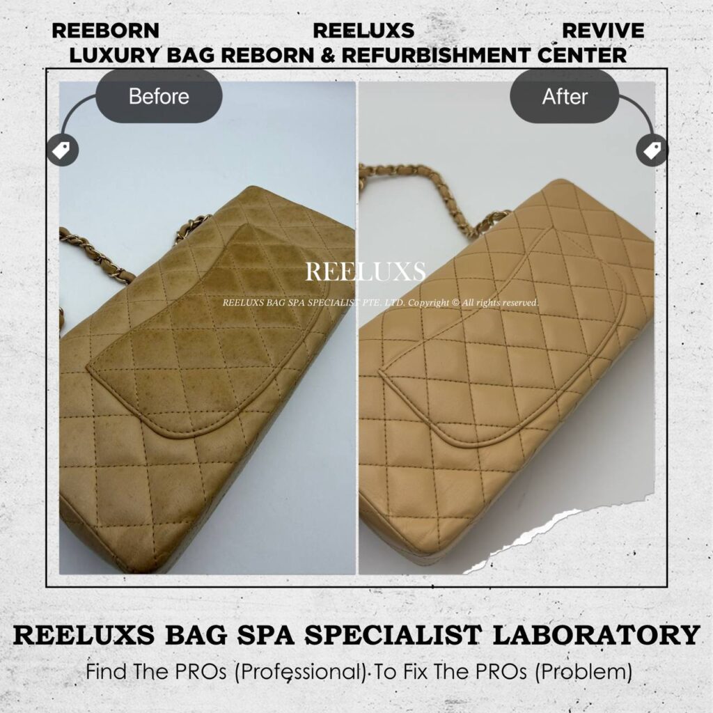 Classic Flap Beige Lambskin Mold Spot Oxidation Color Faded — frame 1
