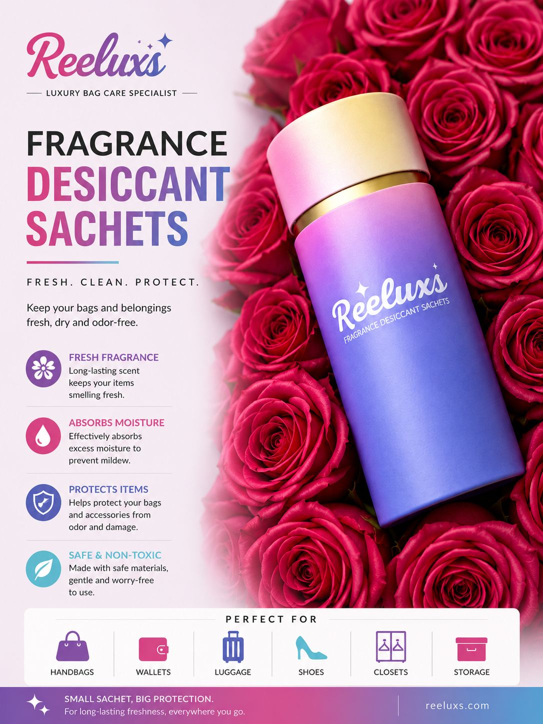 REELUXS Fragrance Desiccant Sachets β Luxury Care for Your Precious Belongings 3 REELUXS Fragrance Desiccant Sachets β Luxury Care for Your Precious Belongings - Image 3