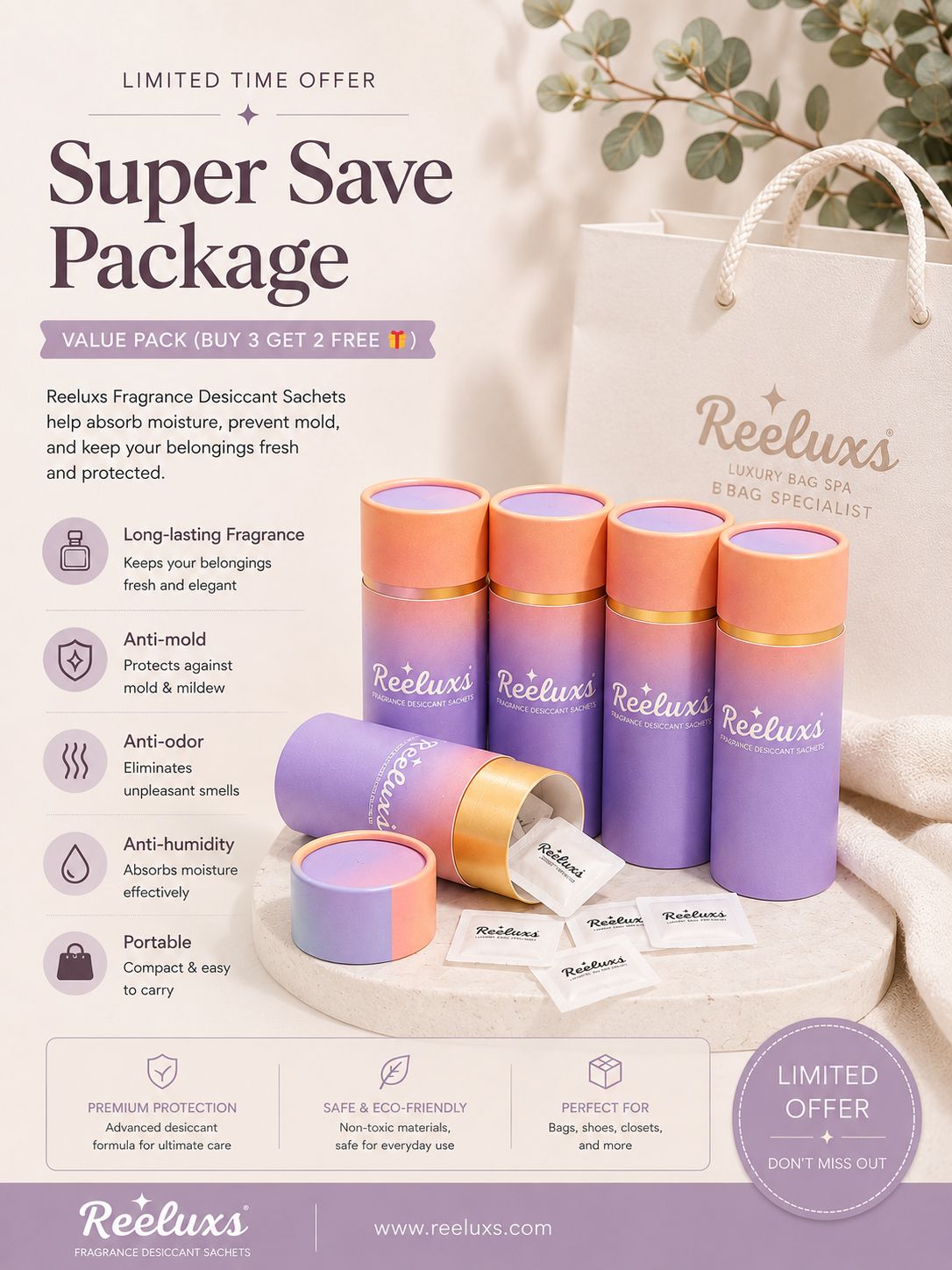 REELUXS Fragrance Desiccant Sachets β Luxury Care for Your Precious Belongings 4 REELUXS Fragrance Desiccant Sachets β Luxury Care for Your Precious Belongings - Image 4
