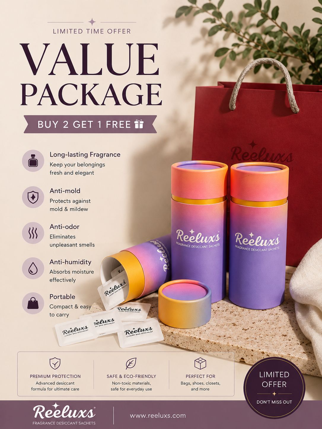 REELUXS Fragrance Desiccant Sachets β Luxury Care for Your Precious Belongings 9 REELUXS Fragrance Desiccant Sachets β Luxury Care for Your Precious Belongings - Image 9