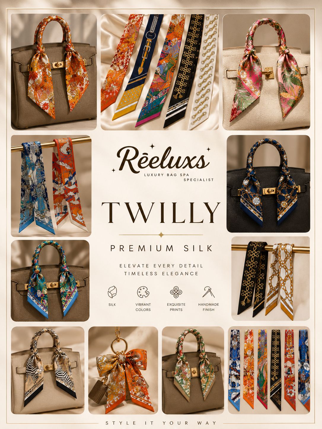 REELUXS Silk Twilly – Versatile Elegance in Every Thread 5 REELUXS Silk Twilly – Versatile Elegance in Every Thread - Image 5