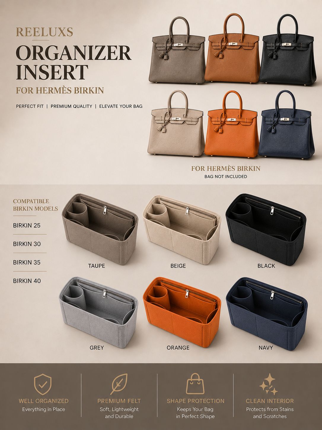 REELUXS Organizer - Hermès Birkin Size Guide 3 REELUXS Organizer - Hermès Birkin Size Guide - Image 3