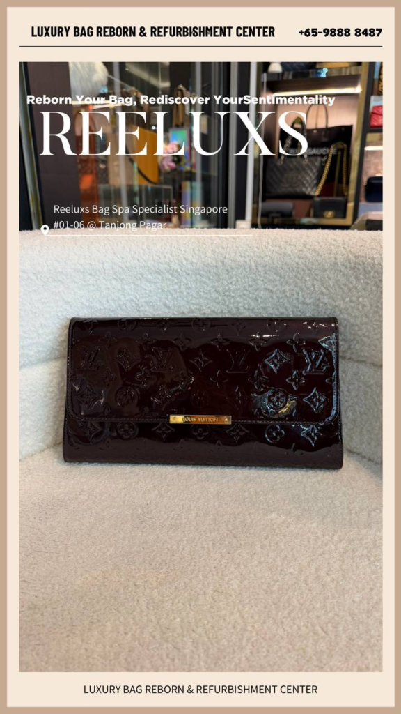 Amarante Monogram Vernis Robertson Clutch Bag White Patches Patent Leather Oxidation Patent… — frame 2
