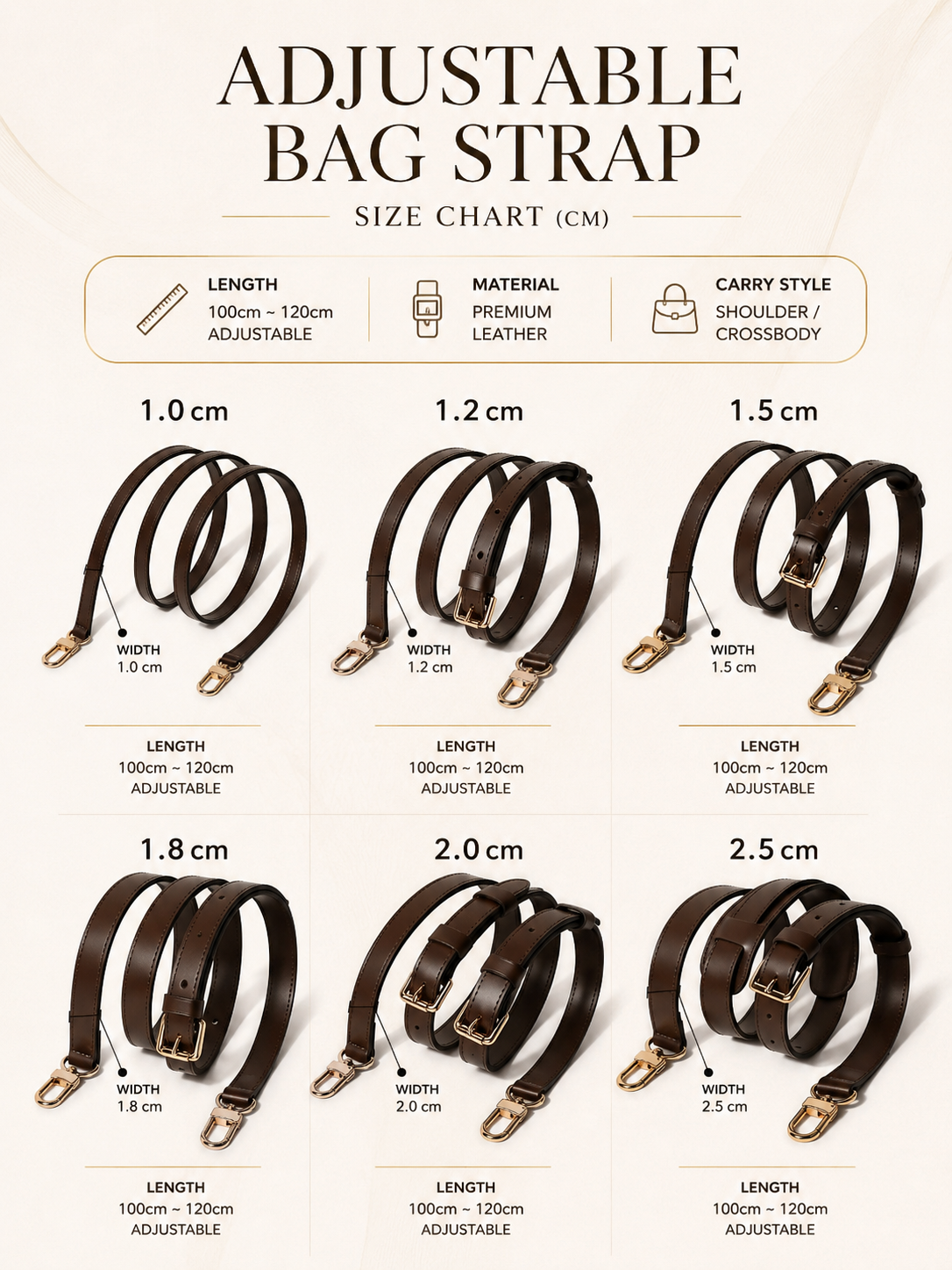 Adjustable Bag Strap - Eben Leather 3 Adjustable Bag Strap - Eben Leather - Image 3