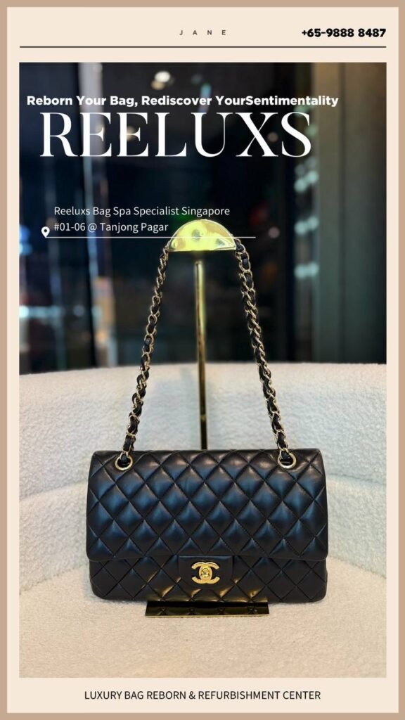 Classic Double Flap Black Quilted Lambskin Corners & Leather Peeling Chain Leather… — frame 2