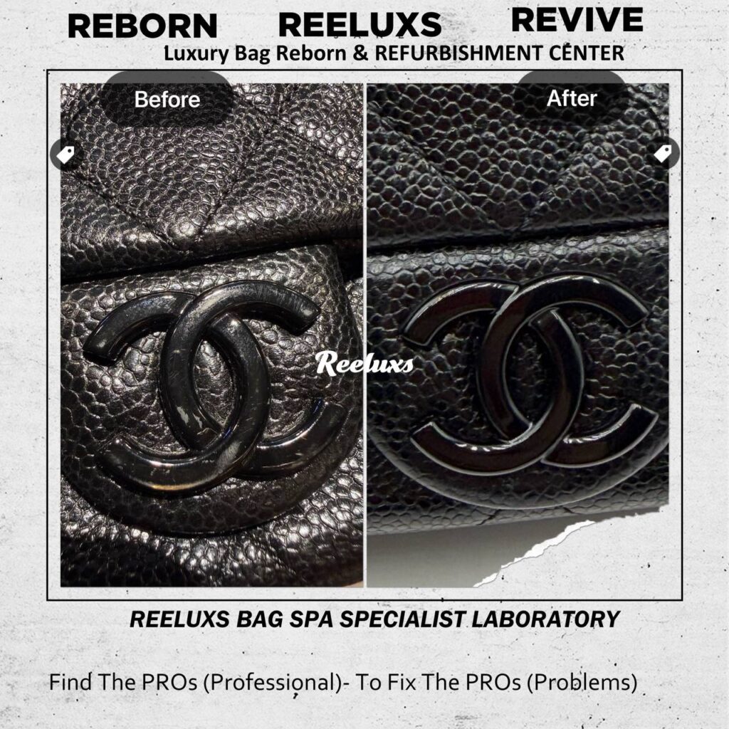 Caviar Incognito Mini Square Flap Bag Scratch Repair Chain Leather & Logo… — frame 1