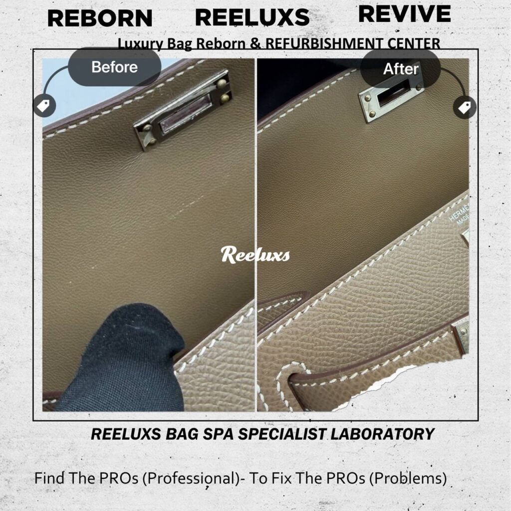 Mini Kelly II Etoupe Epsom Leather Handbag Scratches on Leather Scratches — frame 1