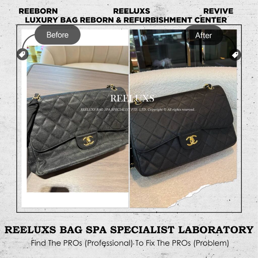 Channel Classic Flap Cavier Leather Pocket Oxidation Run out of shape Leather… — frame 1
