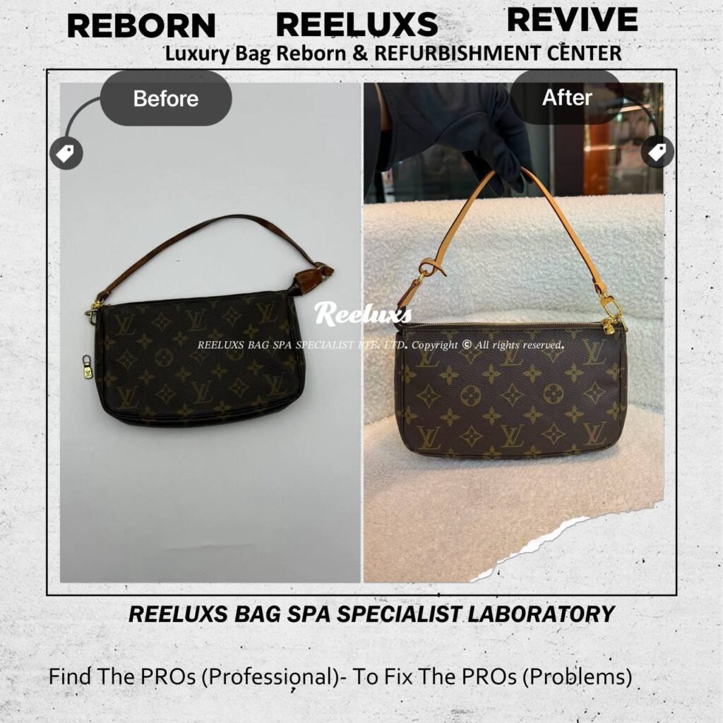 Pochette Accessoires Vachetta Oxidation Zip Puller Broken Metal Hardware Replating — frame 1