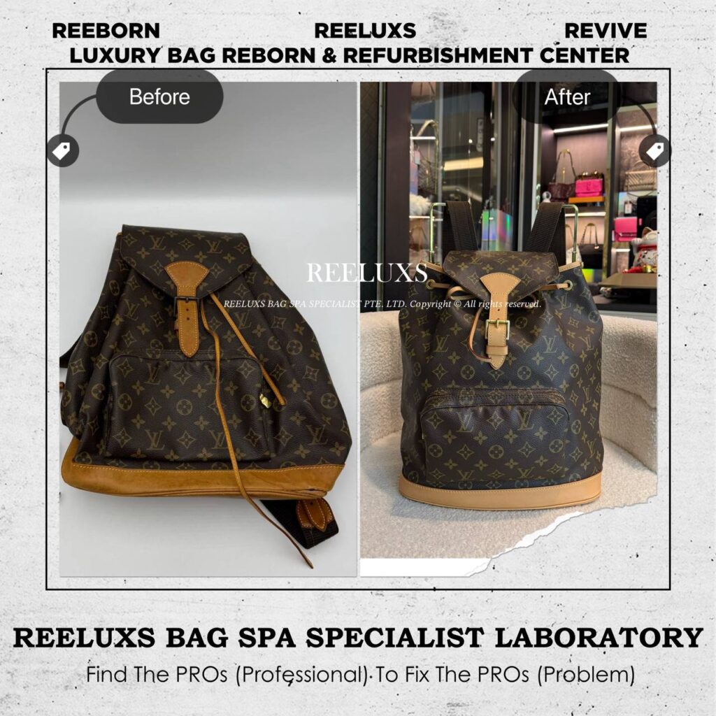 Monogram Montsouris Backpack Vachetta Leather Oxidation Broken Vachetta Leather — frame 1