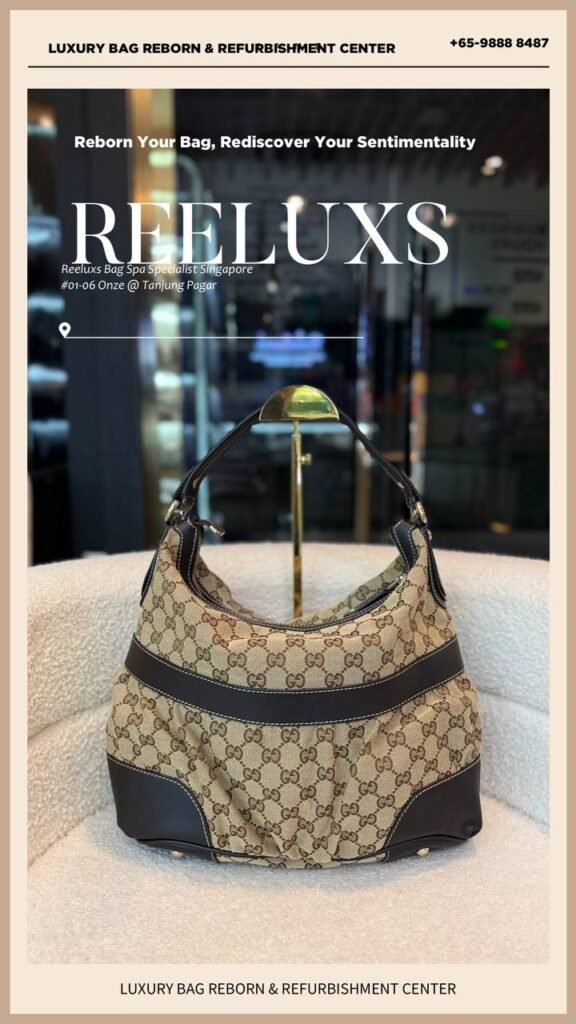 GG Canvas Hobo Bag Fabric Discoloration Leather Peeling Fabric Reburbishment Leather — frame 2