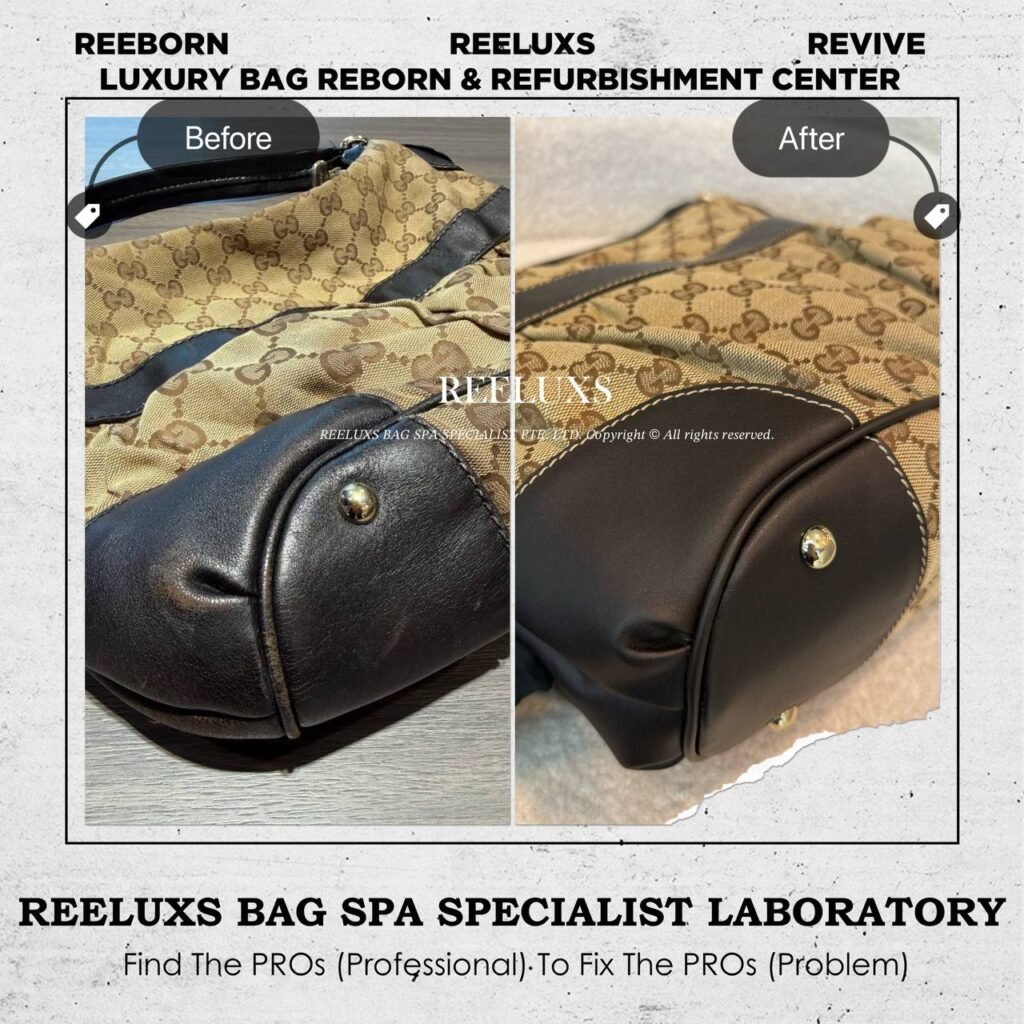 GG Canvas Hobo Bag Fabric Discoloration Leather Peeling Fabric Reburbishment Leather — frame 4