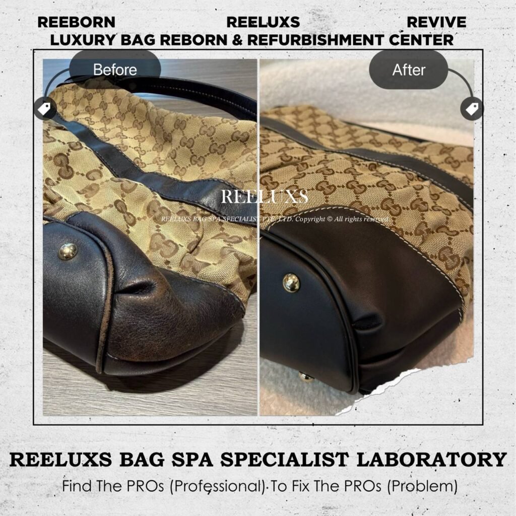 GG Canvas Hobo Bag Fabric Discoloration Leather Peeling Fabric Reburbishment Leather — frame 3