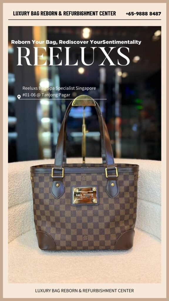 Hampstead Damier Ebene Leather Oxidation Logo Fading 24K Gold Plating & Leather — frame 2
