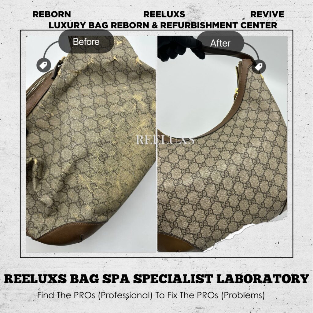 GG Supreme Nice Hobo Bag Canvas Coating Peeling Oxidation Leather Scratch — frame 3