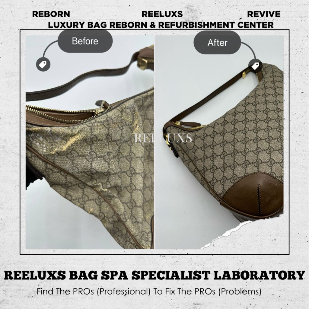 GG Supreme Nice Hobo Bag Canvas Coating Peeling Oxidation Leather Scratch — frame 4