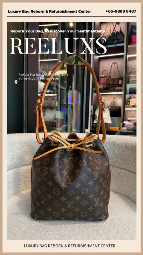 Noé Bucket Bag Canvas Peeling Oxidation Vachetta Leather — frame 2