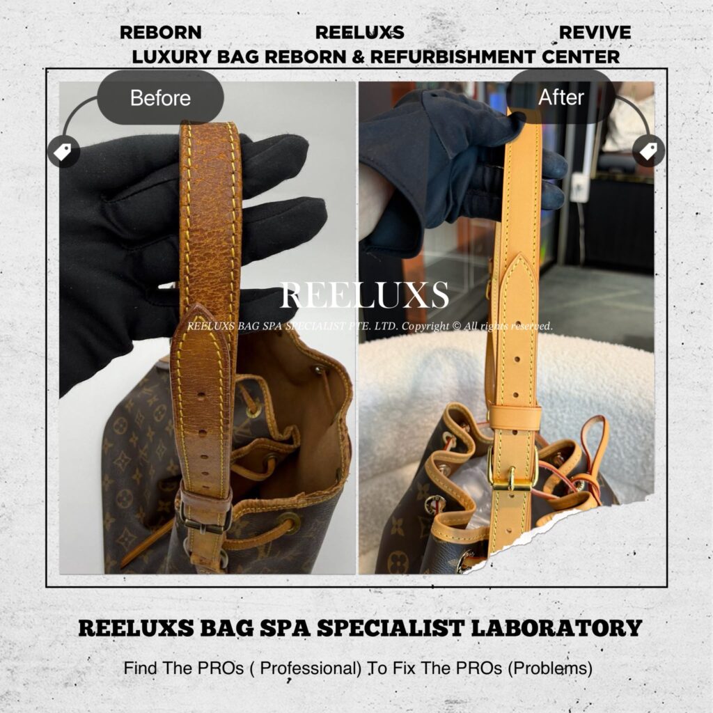 Noé Bucket Bag Canvas Peeling Oxidation Vachetta Leather — frame 4
