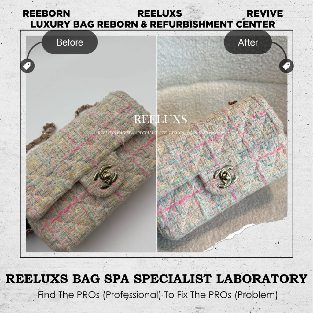 Mini Rectangular Flap Bag Pastel Multicolor Tweed Yellowish Stains Faded Colors — frame 1