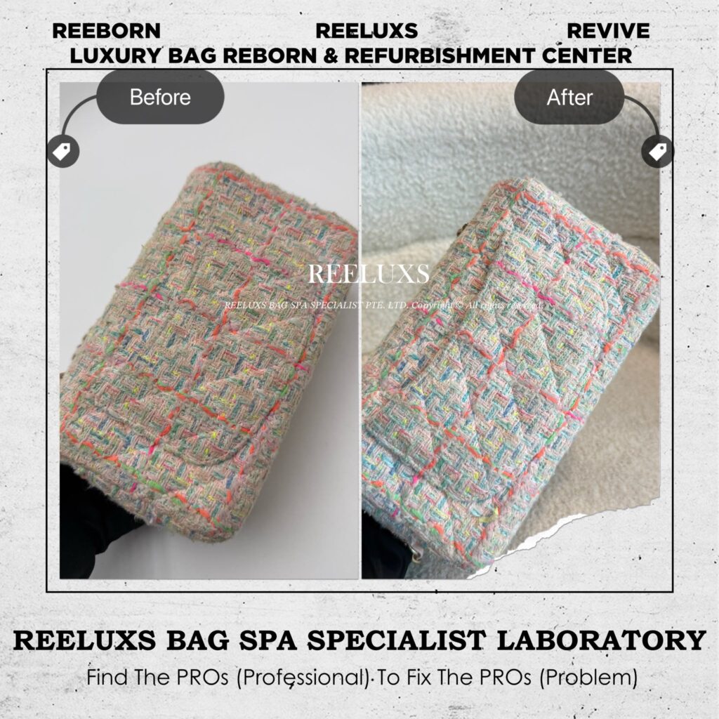 Mini Rectangular Flap Bag Pastel Multicolor Tweed Yellowish Stains Faded Colors — frame 2